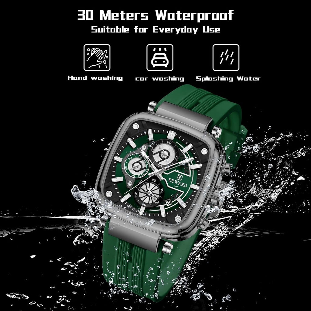 Reward Stylish & luxury Green Watch with Chronograph  ||  ساعة ريوارد الخضراء الأنيقة والفاخرة مع خاصية الكرونوغراف
